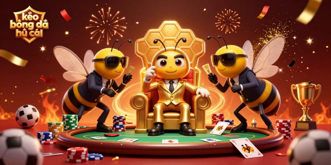 Place bets with kèo bóng đá nhà cái featuring a bee mob boss and bonus winnings in a rich 3D scene.