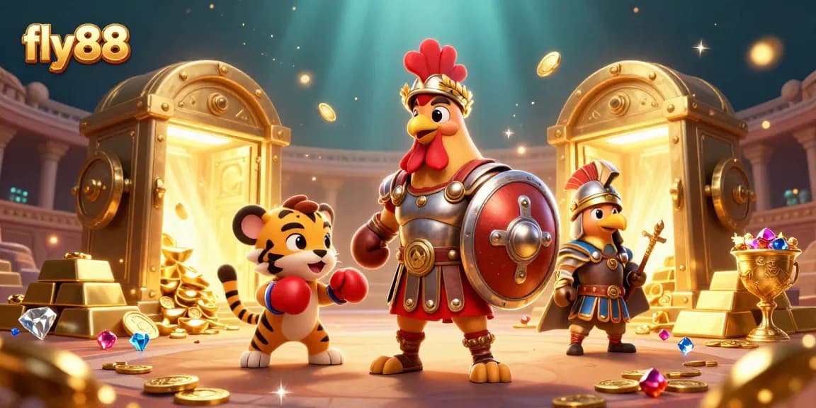 Engage with fly88 through thrilling gameplay with gladiator themes and rich treasures in a vibrant arena.