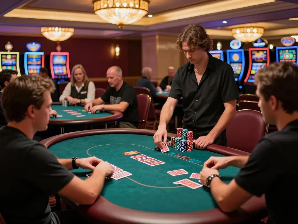 KADAL 778 players engaged in strategic poker gameplay on an elegant casino floor.
