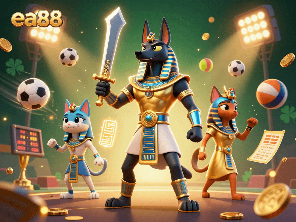 Win big at ea88 with an exciting casino-themed adventure featuring Anubis and Bastet.
