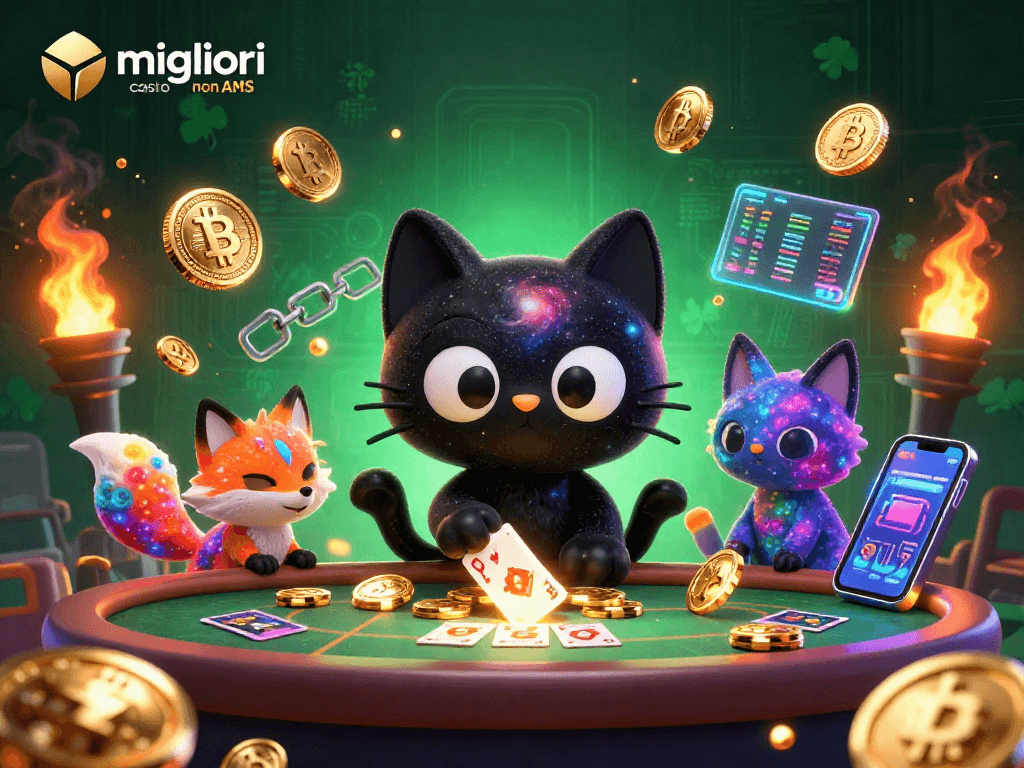 Gioca nei migliori casino non AAMS mentre il gatto nero buco nero attira chip dorati