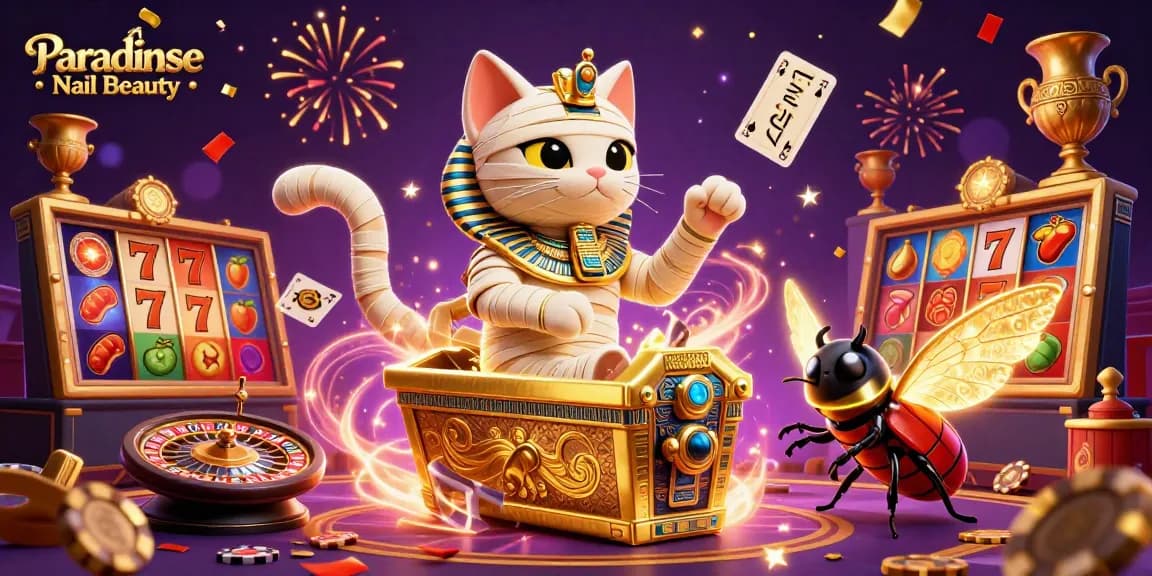 Experience winning moments with Paradise Nail Beauty in a vibrant, animated casino setting.