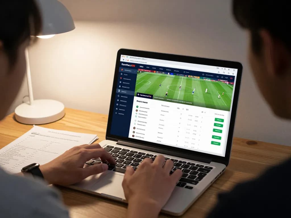 Person engaged in online betting at keonhacaii88, showcasing a sports betting interface for strategic gameplay.