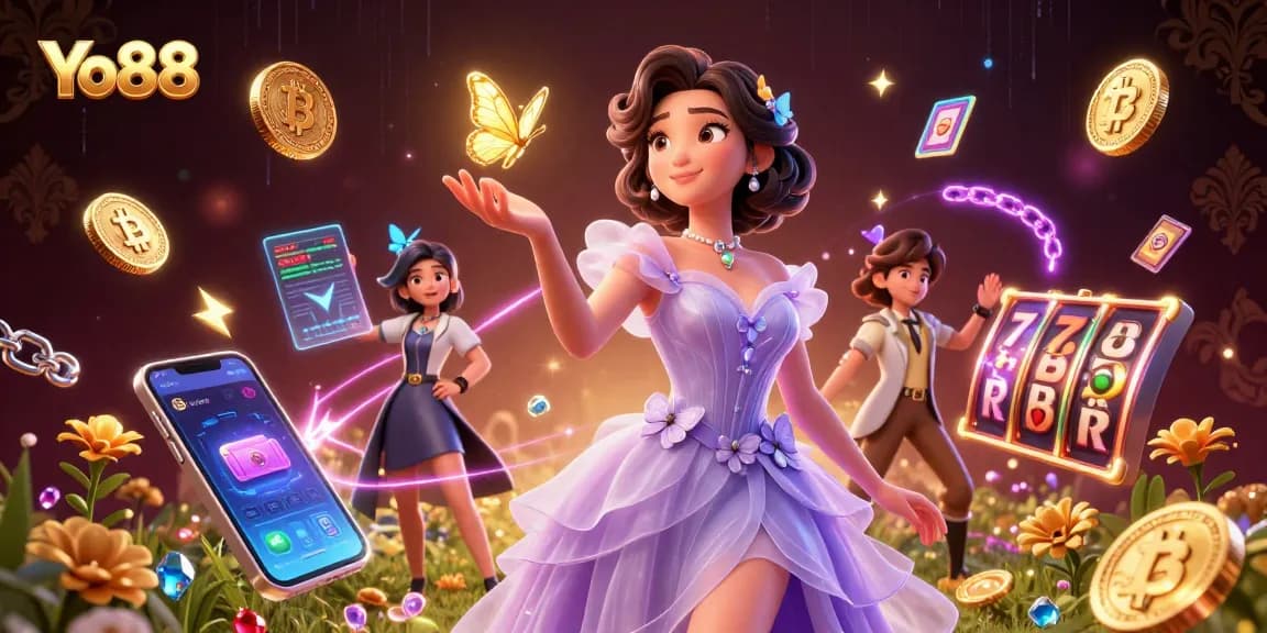 Yo88 offers a vibrant online casino experience featuring dynamic slot reels and an immersive atmosphere.