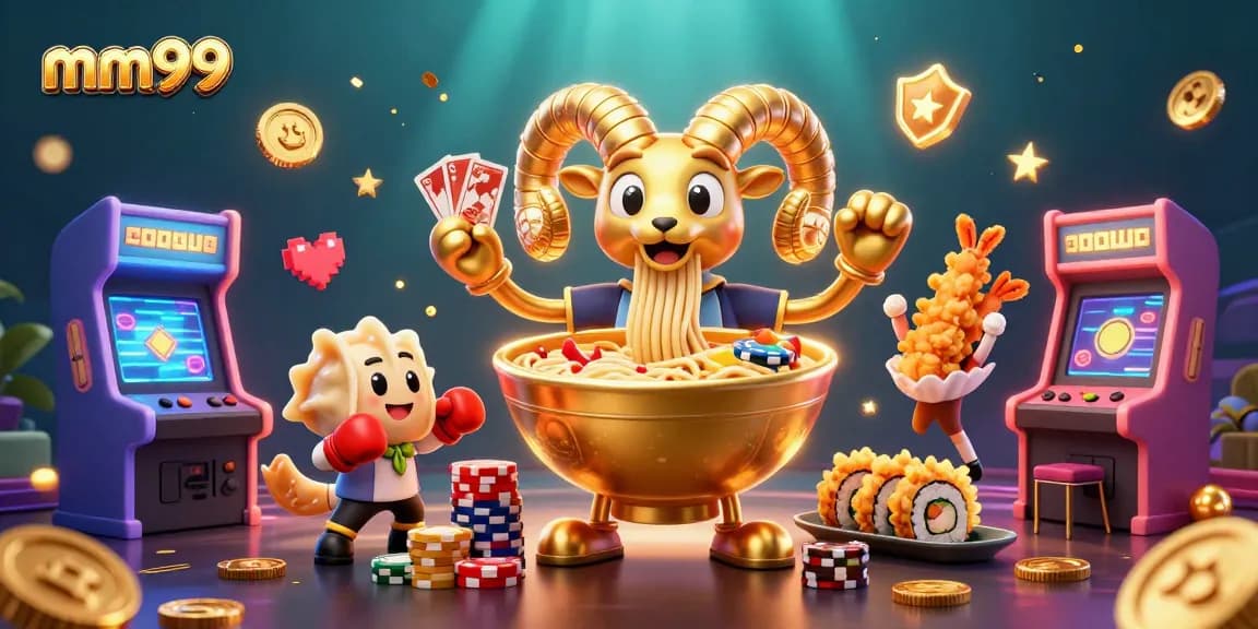 Engage with mm99's vibrant gaming scene featuring unique characters and rich casino elements.