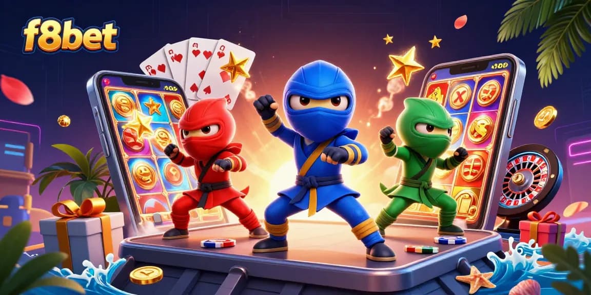 Experience thrilling gaming action with f8bet as ninja chameleons engage in exciting casino battles.