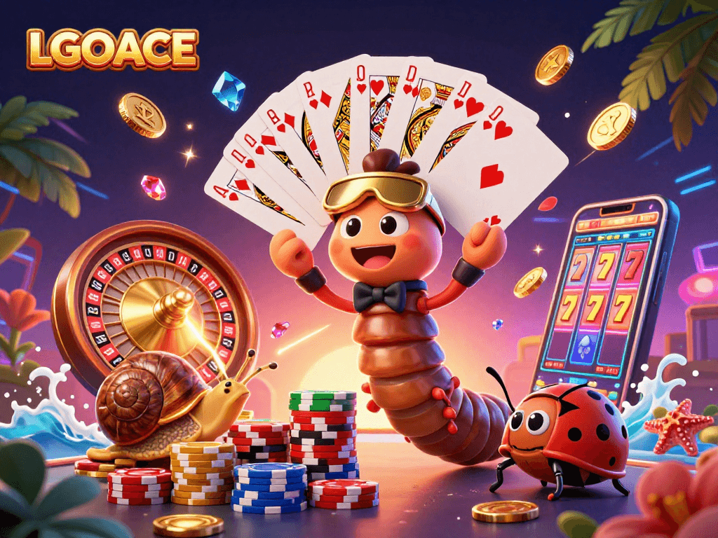 LGOACE players enjoy exhilarating slots action with vibrant characters and game elements in a dynamic scene