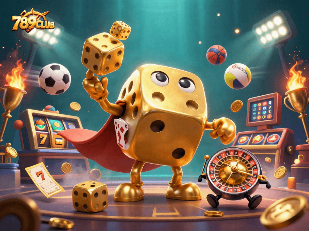 Join the exciting world of 789CLUB with dynamic gaming elements and golden dice magic.