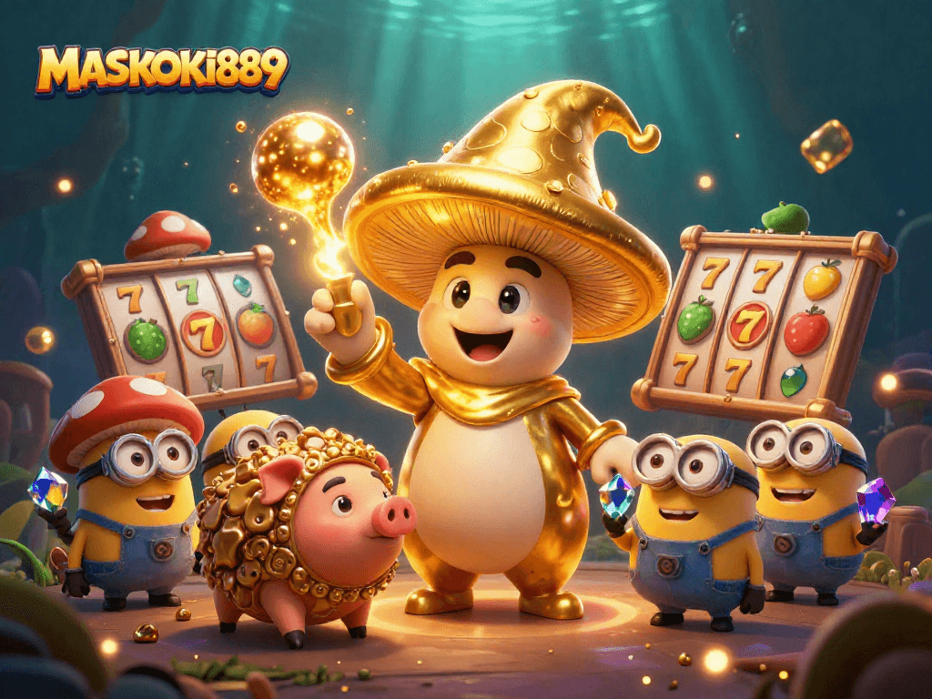 Spin the reels and join the magic with MASKOKI889's casino adventure featuring unique characters.