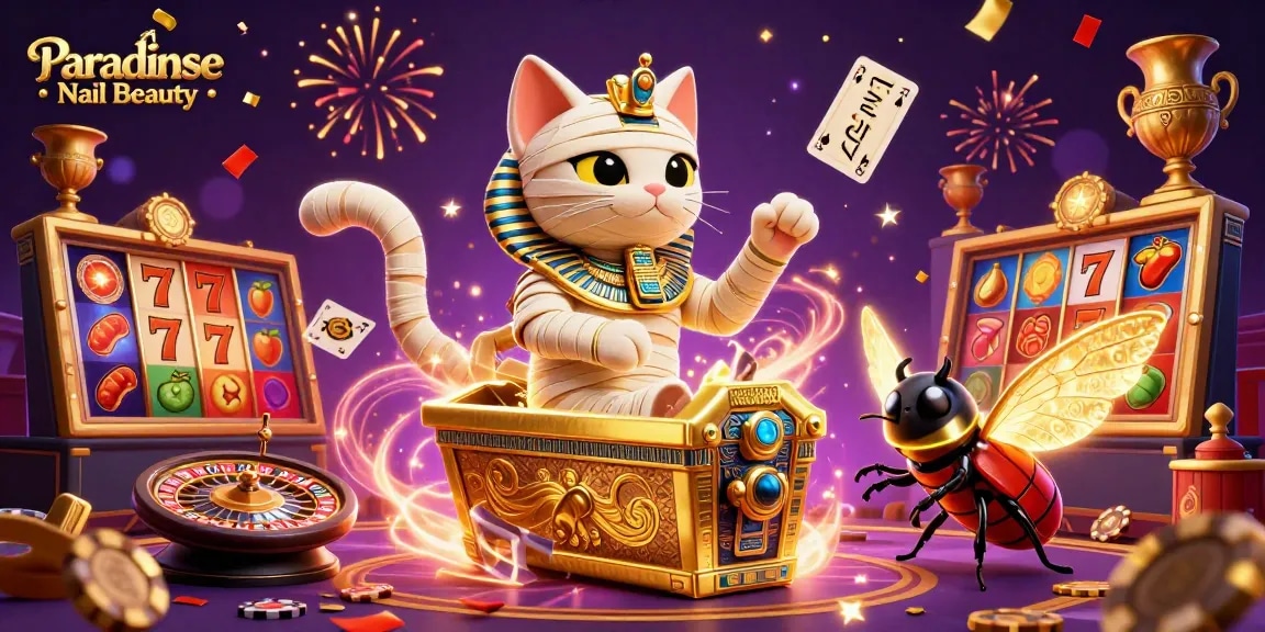 Experience winning moments with Paradise Nail Beauty in a vibrant, animated casino setting.
