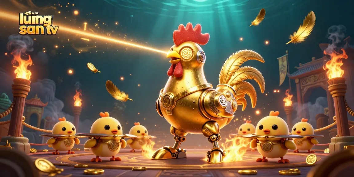 Experience thrilling betting with lương sơn tv's golden rooster robot and emotive gaming atmosphere.