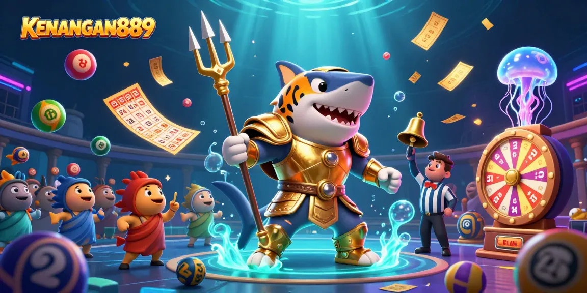 Engage in winning strategies at KENANGAN889 with a dynamic 3D digital casino illustration.