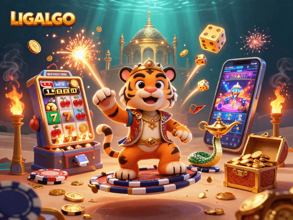 LIGALGO showcases an Arabian Nights-themed casino scene, vibrant and rich in gambling excitement.