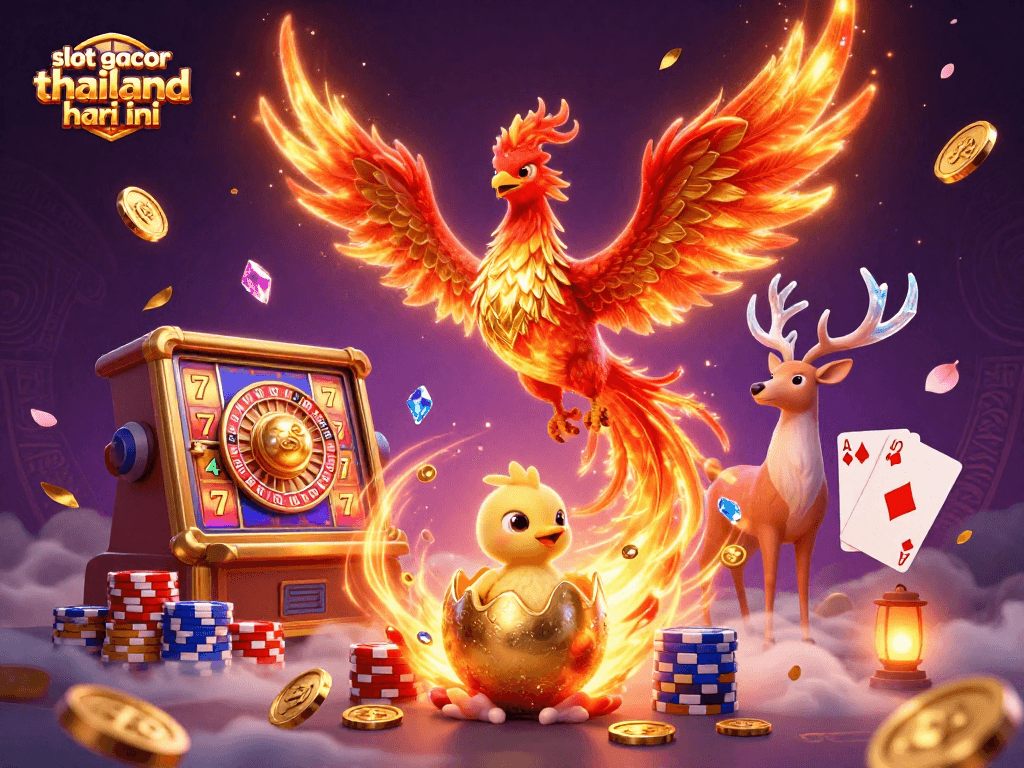 Experience excitement with slot gacor thailand hari ini featuring a majestic phoenix and vibrant casino elements