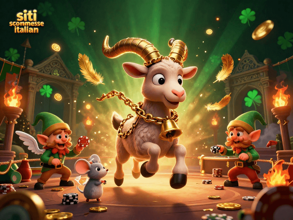 Scommettere nei migliori siti di scommesse italiani con personaggi colorati e monete d'oro.