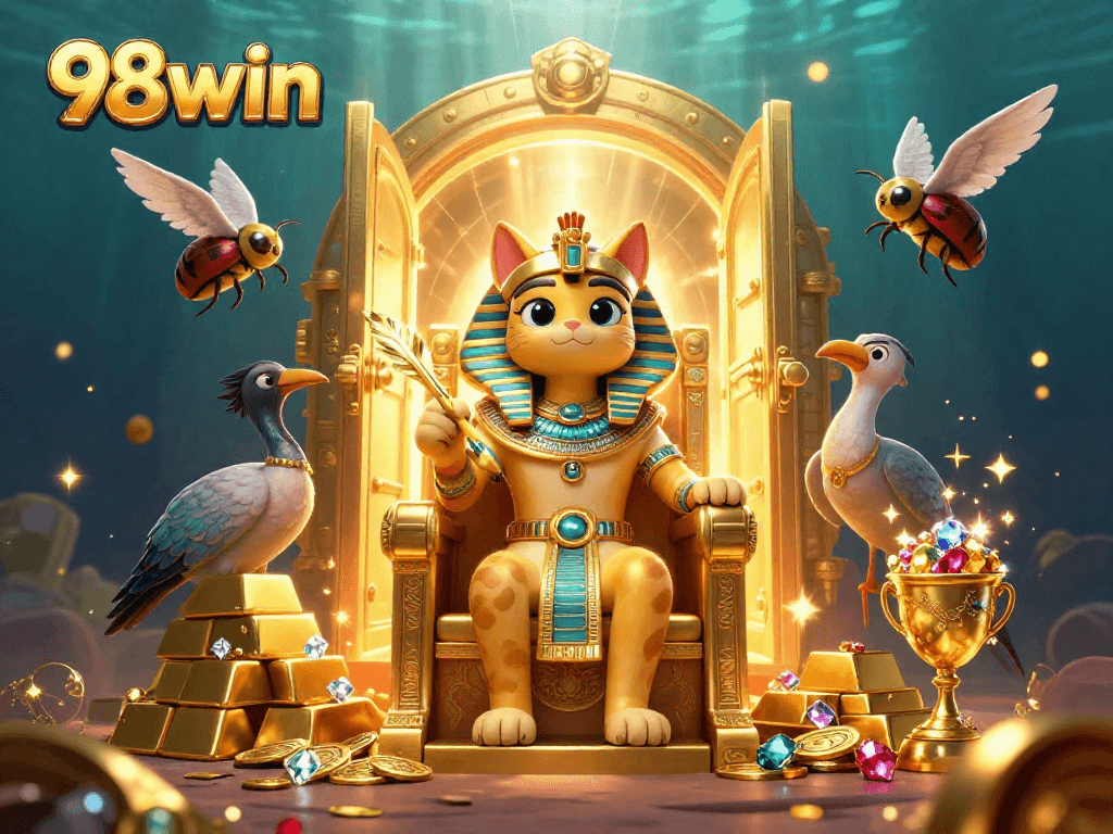 Win big with 98win's casino treasures, featuring Egyptian themes and vibrant gems!