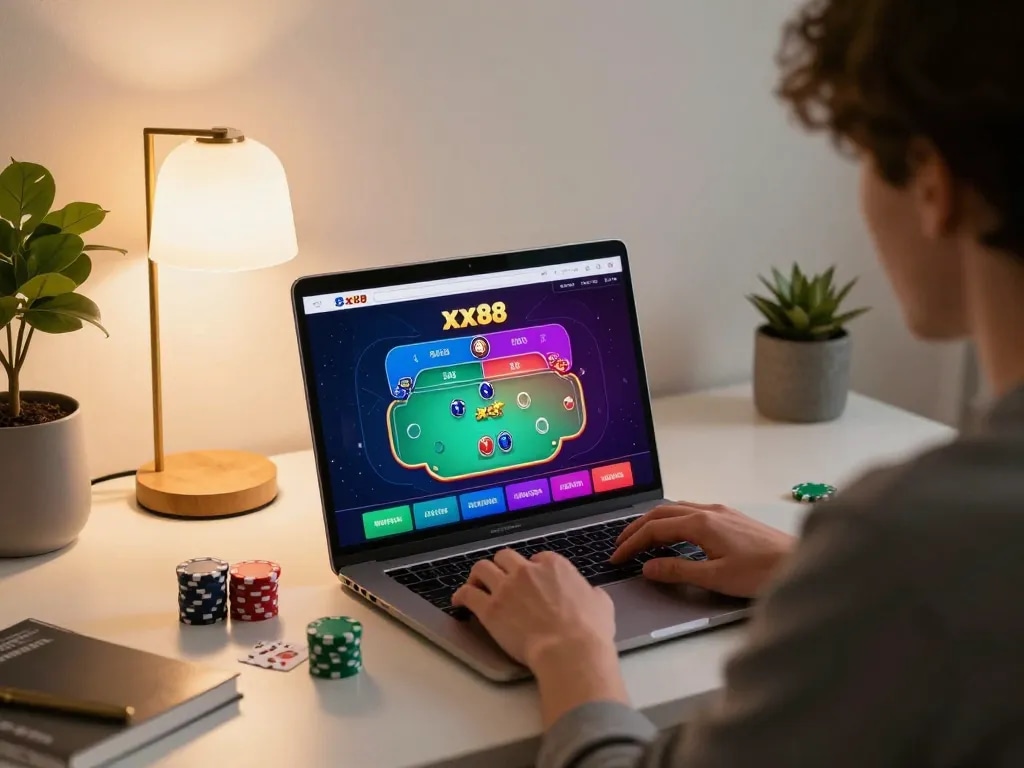 Engaging gameplay on xx88 platform with user focused on poker strategy
