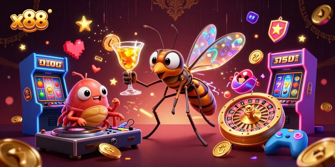 Experience the thrill of x88 casino with vibrant characters and a dynamic gaming scene.