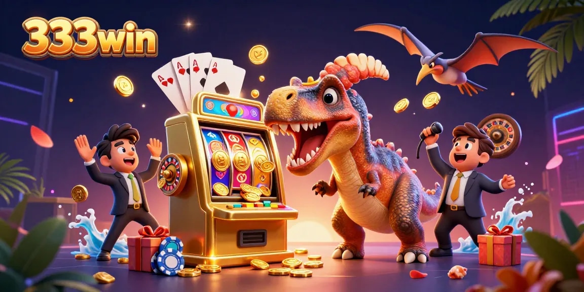 333win jackpot scene with characters, golden coins, and dynamic casino elements