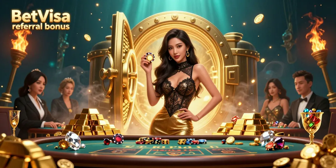 Engage with the BetVisa referral bonus at a vibrant VIP baccarat table, showcasing luxury and excitement.
