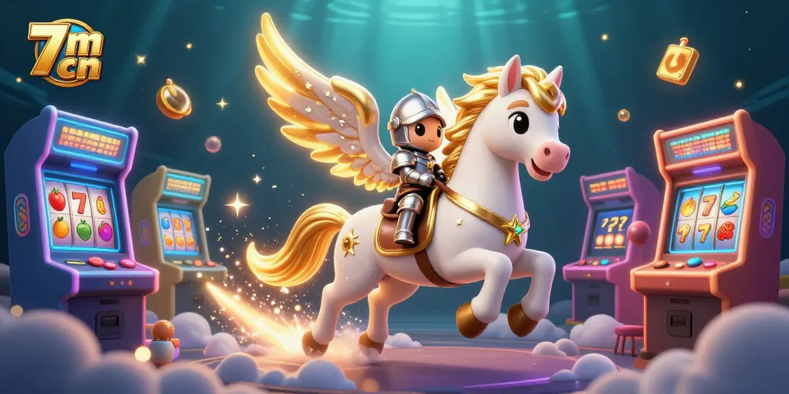 Experience thrilling gameplay at 7m cn with an action-packed scene of a celestial horse and armored knight.