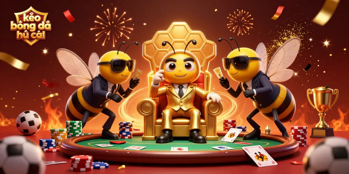 Place bets with kèo bóng đá nhà cái featuring a bee mob boss and bonus winnings in a rich 3D scene.