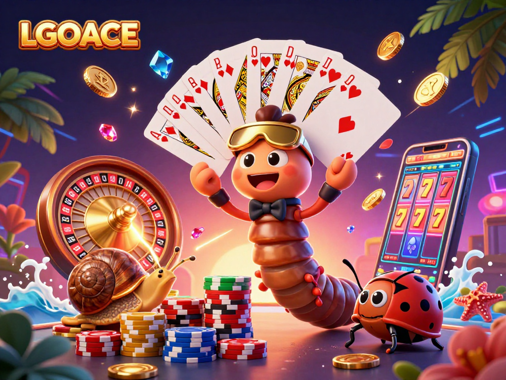 LGOACE players enjoy exhilarating slots action with vibrant characters and game elements in a dynamic scene