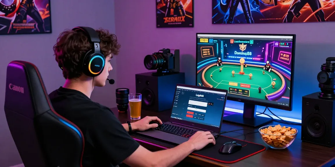 Engaged player logging into Login Domino88 for online poker gaming experience