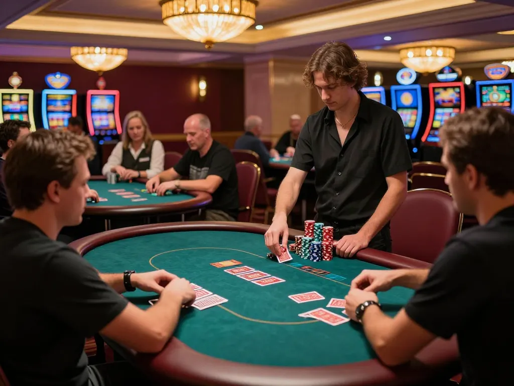 KADAL 778 players engaged in strategic poker gameplay on an elegant casino floor.