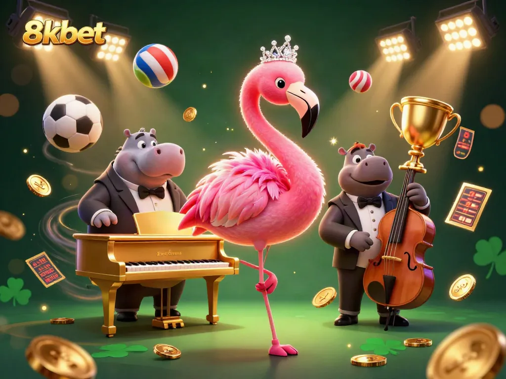 Experience thrilling gameplay at 8xbet with vibrant casino scenes featuring dynamic characters and exciting sports elements.