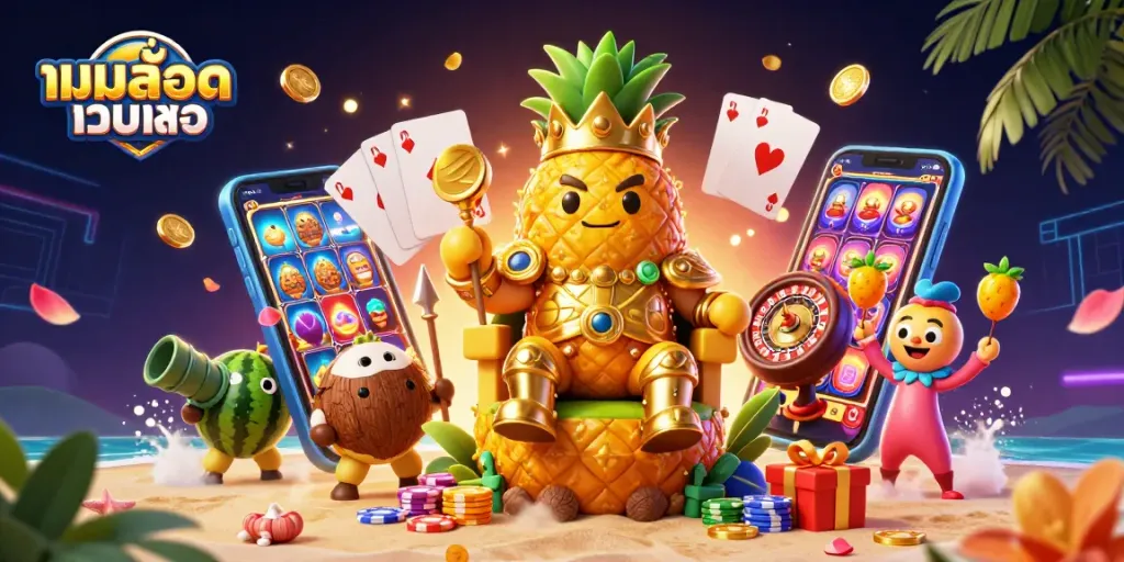 สัมผัสโลกแห่งเกมสล็อตเว็บตรง ด้วยการแสดงสดของกษัตริย์สับปะรดทองคำ