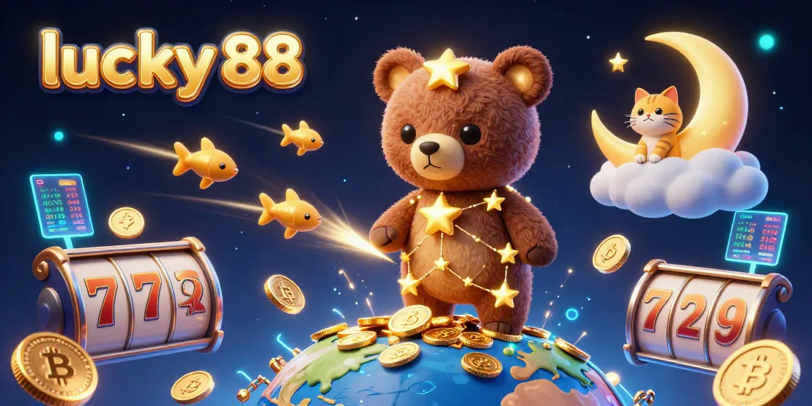 Engage with lucky 88 slot excitement in this vibrant, dynamic casino-themed 3D illustration.