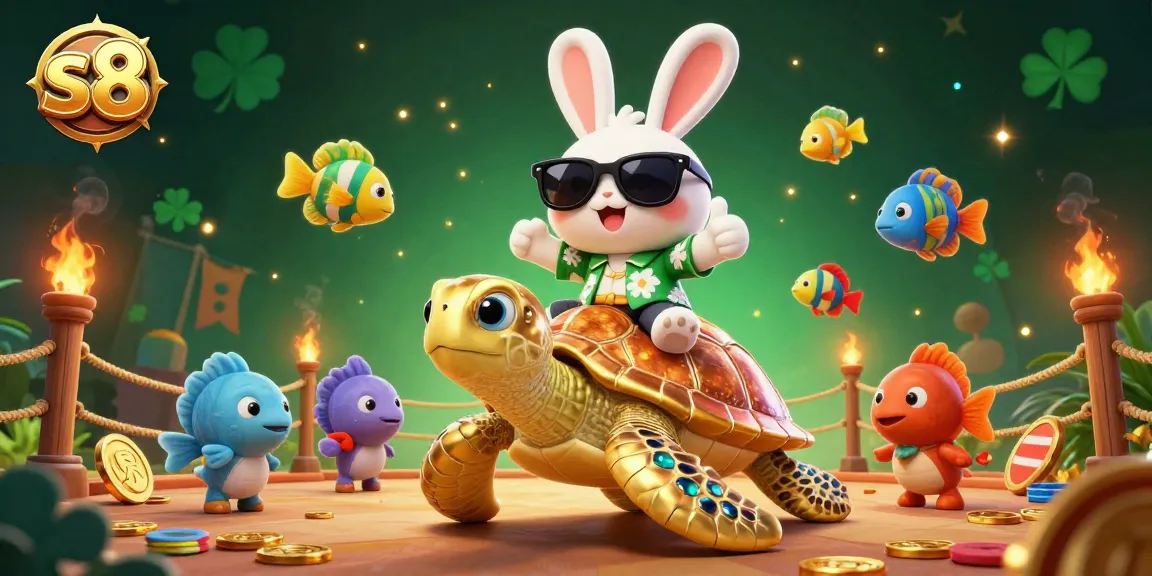 Engage with S8’s vibrant casino experience featuring a lucky rabbit and golden turtle!