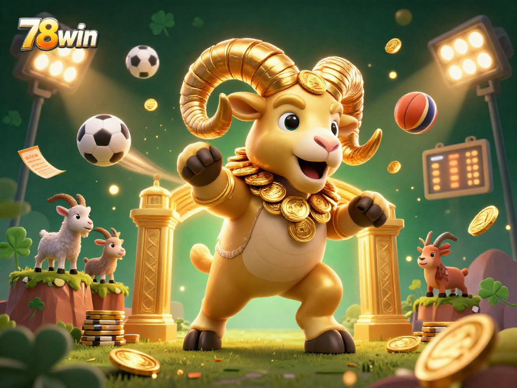 Experience thrilling betting at 78win with dynamic sports elements and gold coins highlighting excitement.