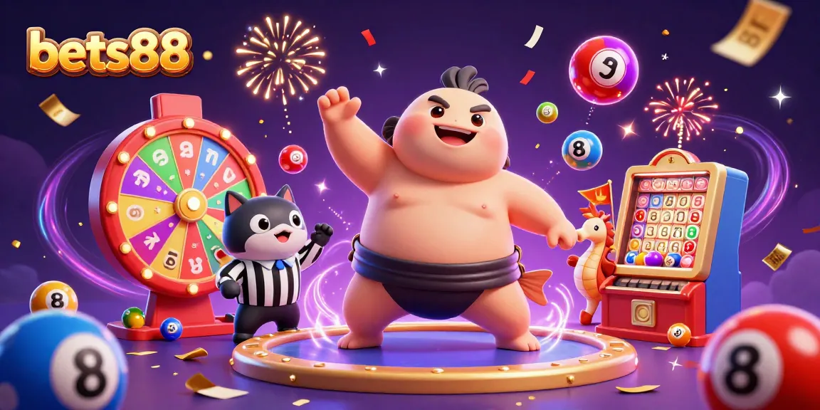 Bets88 brings excitement to life with a dynamic underwater casino scene filled with vibrant games and characters.