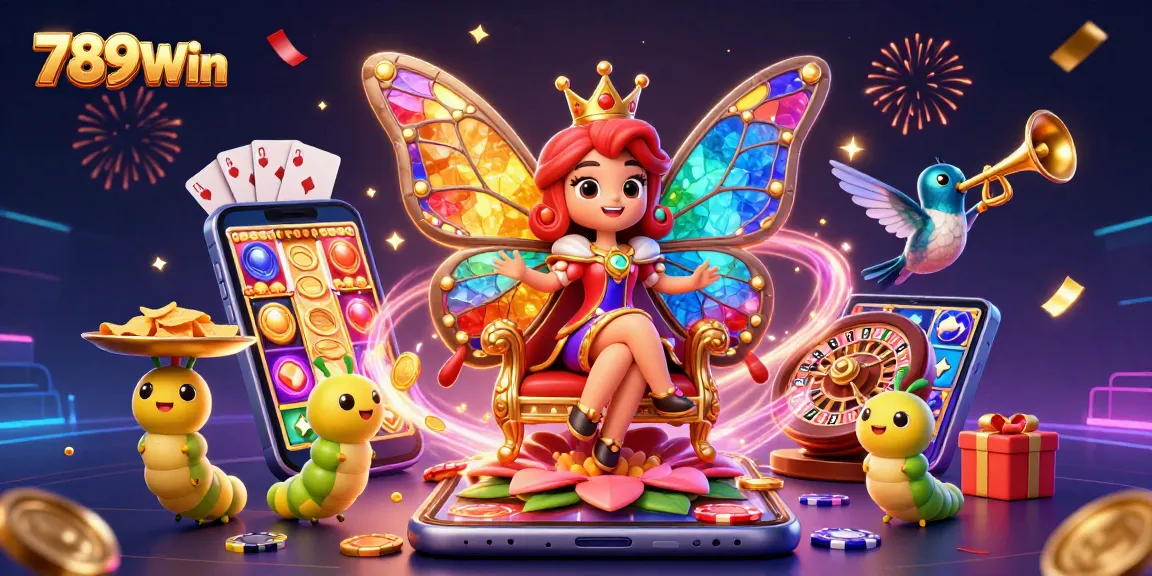 Experience the vibrant gaming atmosphere of 789Win with a colorful casino scene featuring epic characters.