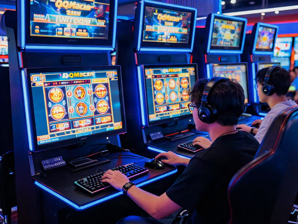 Interactive QQMacan gaming setup showcasing speed in online slots.