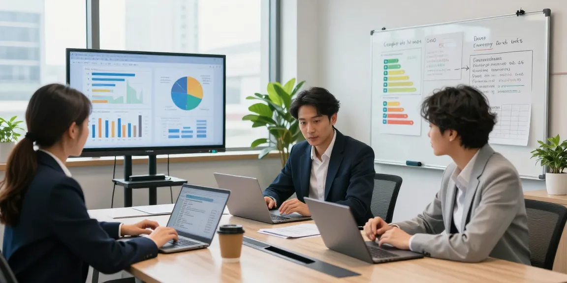 Team reviewing business energy comparison uk in a modern office setting