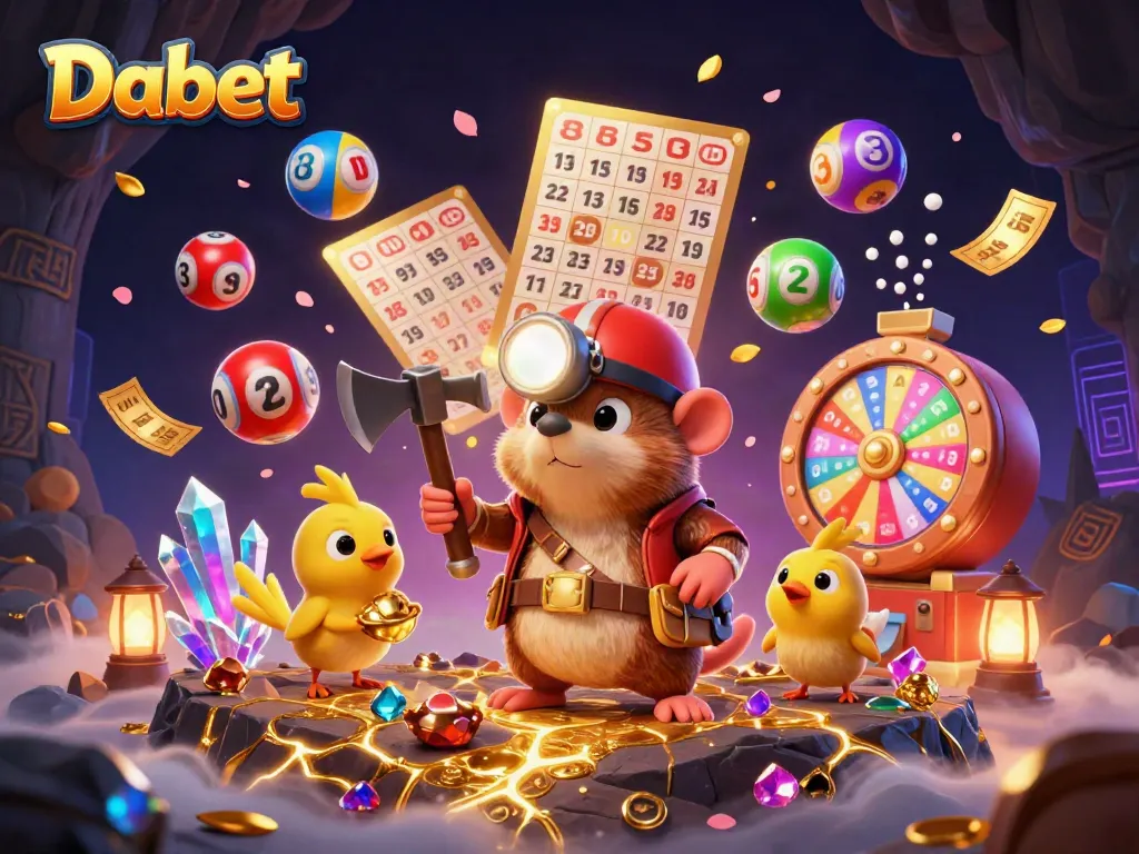 Dabet showcases a thrilling gambling scene with a treasure hunter and dynamic gaming elements.