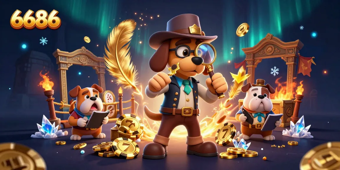 Bet on 6686 to uncover treasures and poker clues in this vibrant casino scene!
