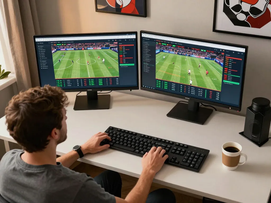 Engaging online sports betting scene showing IDNSCORE RESMI interface with live odds and bets being placed.