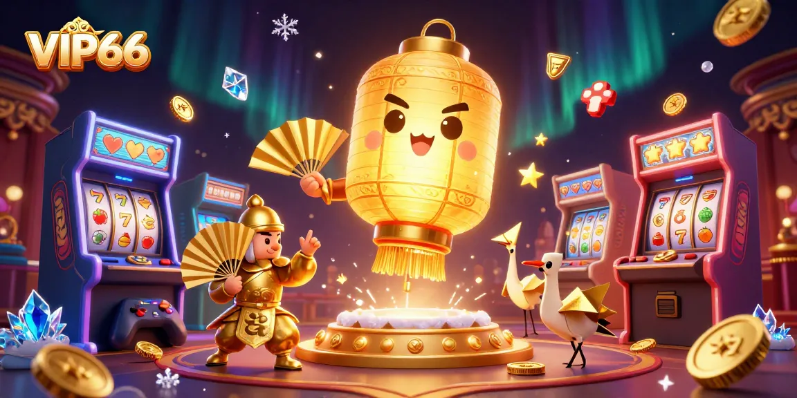 Engage with VIP66 in a lavish 3D casino scene featuring mythical elements and vibrant game action.