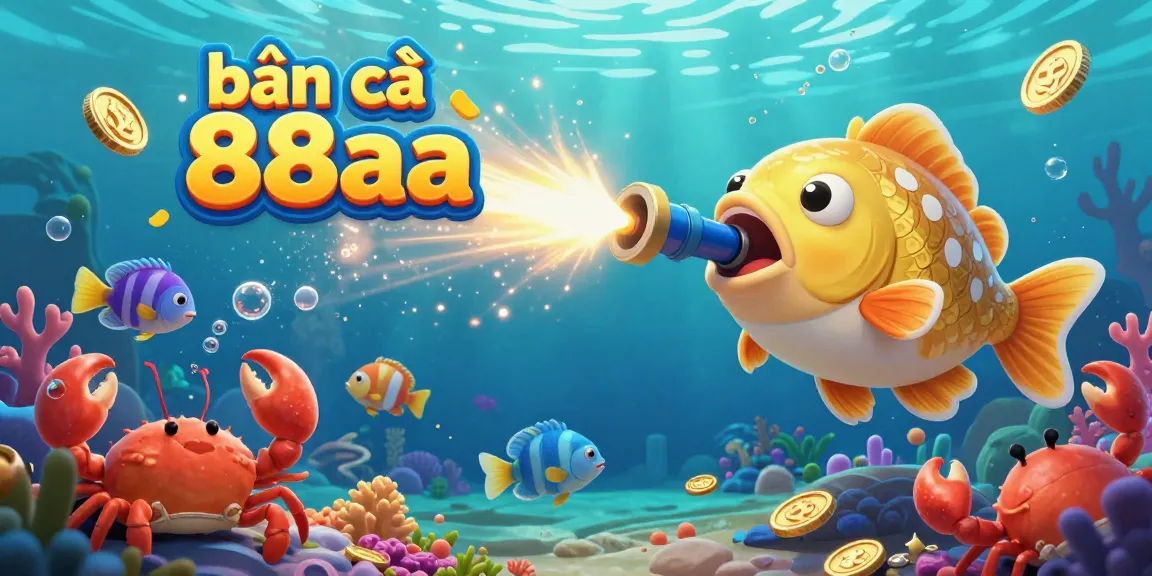 Bắn cá 88aa showcases a vibrant underwater adventure with dynamic fish shooting action, colorful sea creatures, and sparkling coins.