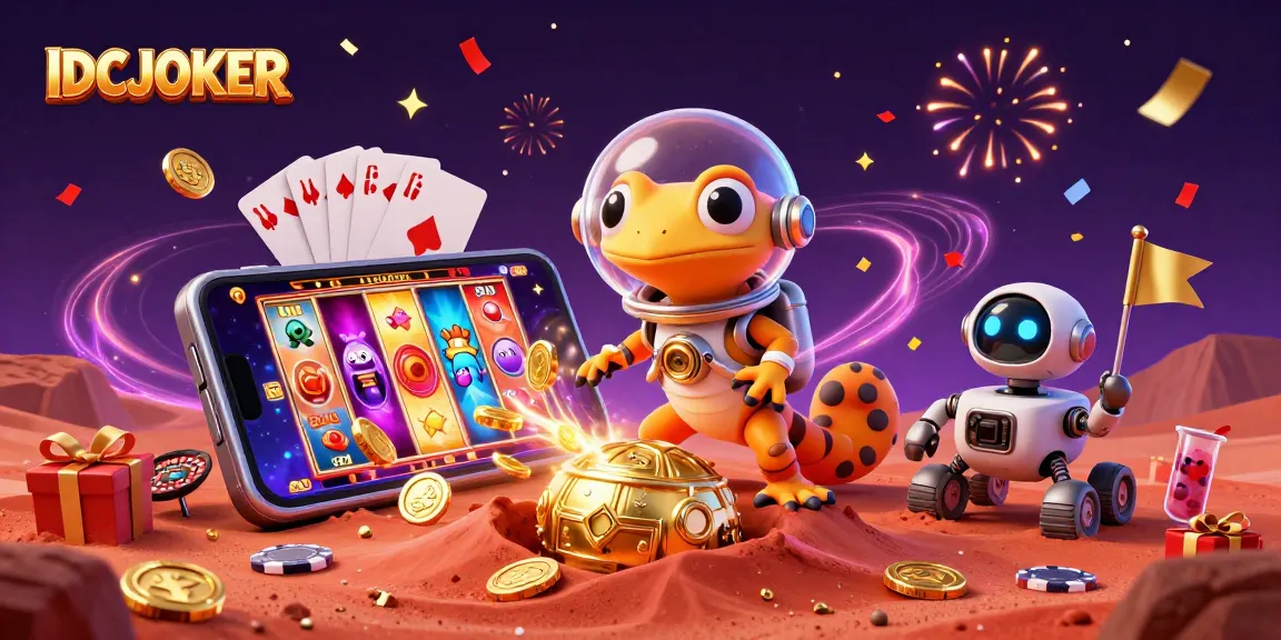 Spin and win with IDCJOKER's colorful slot game excitement in a Martian casino adventure!