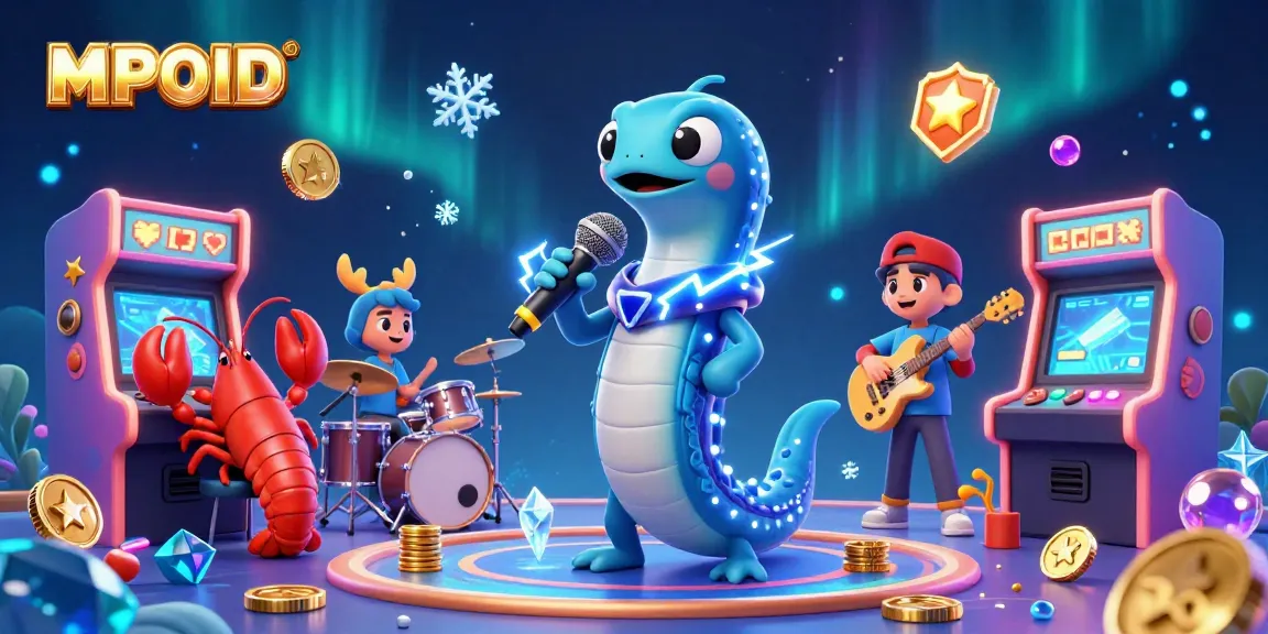MPOID showcases an underwater casino performance with vibrant 3D characters and gaming elements.