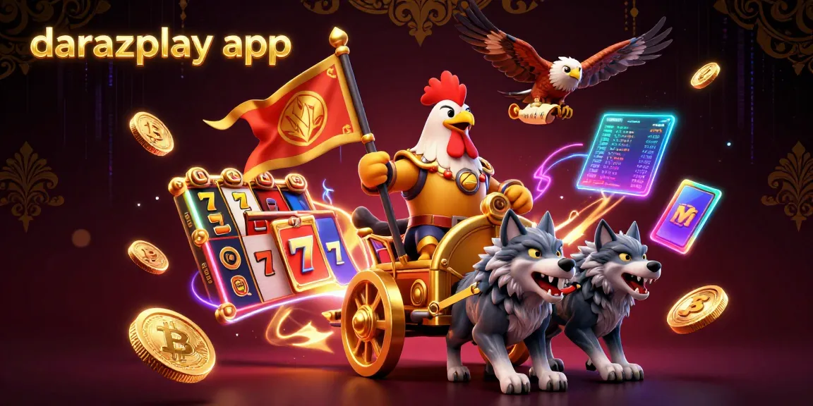 Play with the darazplay app for exciting slot reels and big wins in an energetic 3D casino scene.