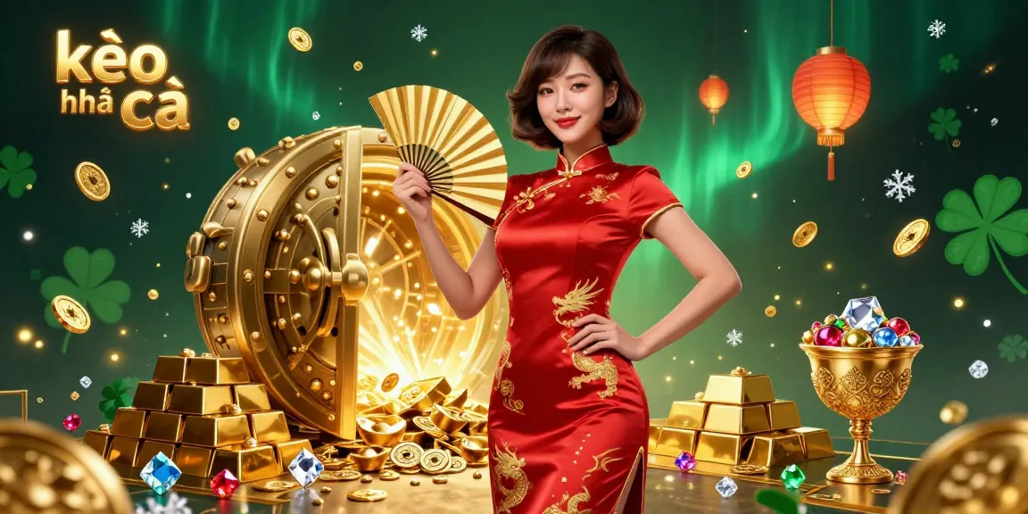 Engage with kèo nhà cái's vibrant 3D illustration showcasing luxury casino elements and a confident Asian woman.