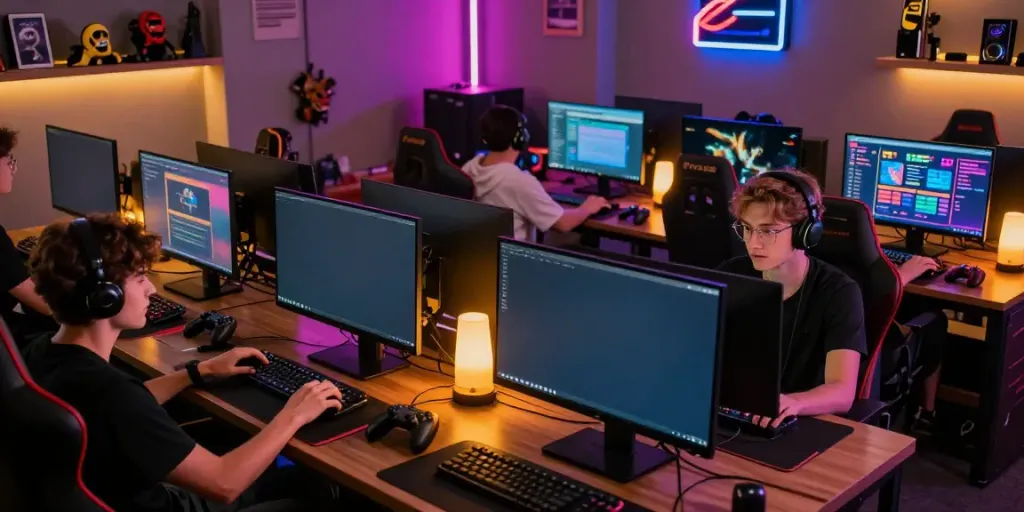 Engaged players enjoying FIVE88 online gaming experience with vibrant atmosphere.