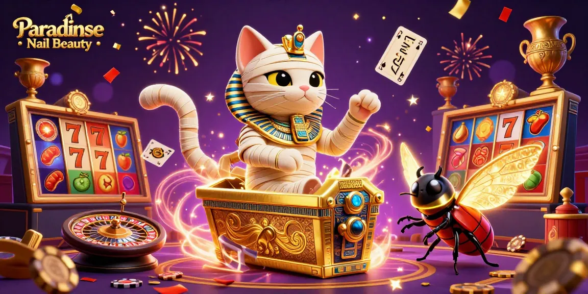 Experience winning moments with Paradise Nail Beauty in a vibrant, animated casino setting.