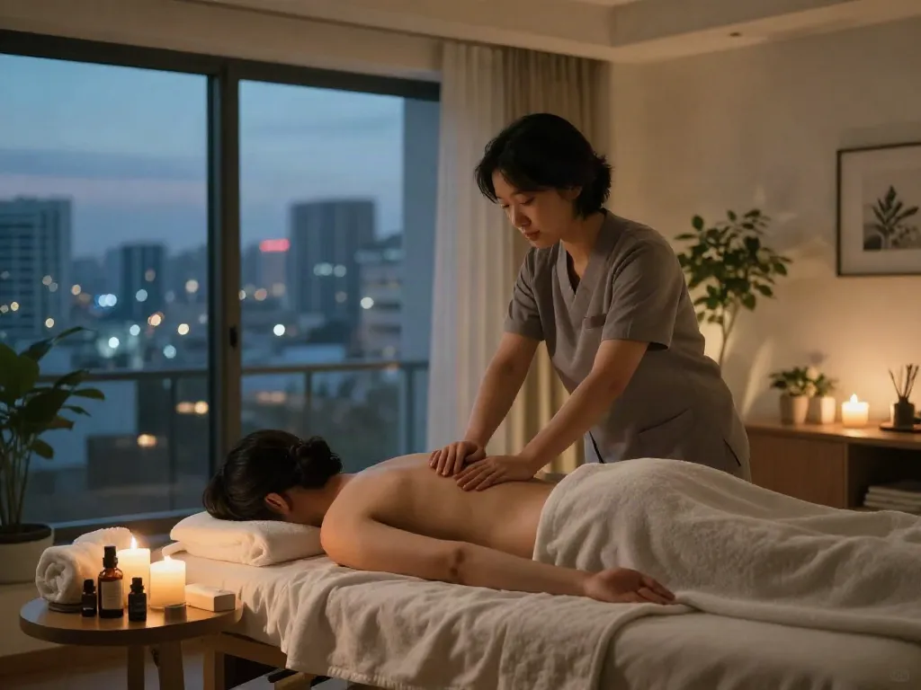 Experience rejuvenating 성북구출장마사지 in a serene home environment.
